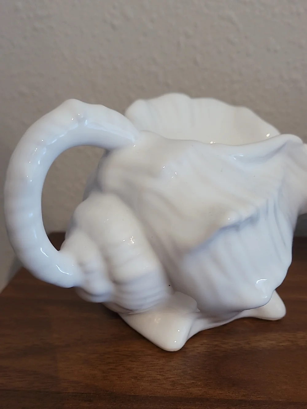 Olfaire White Ceramic Conch Shell Creamer & Sugar Set Coastal Nautical Portugal